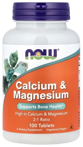 NOW Calcium & Magnesium (Кальций и магний) 2:1 таблетки 100 шт