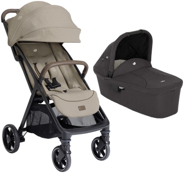 Коляска универсальная 2 в 1 Joie Parcel LX Sandstone/Ramble V2 Shale, черный, бежевый