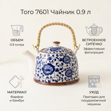 Чайник Toro 7601 0.9 л, фарфор