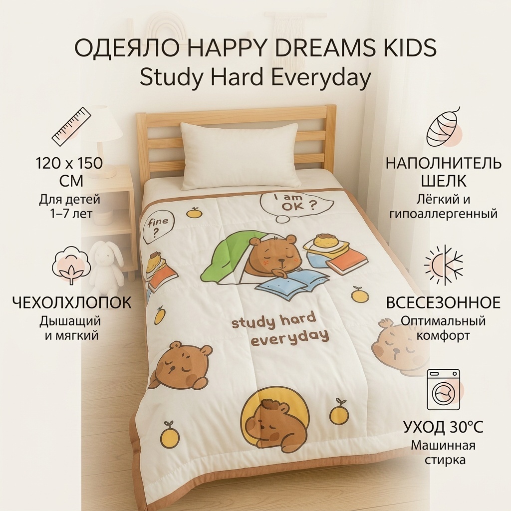 Одеяло Happy Dreams Kids 120x150 всесезонное