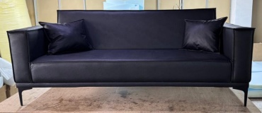 Диван Quick Lab Turin, 210х55 см, обивка экокожа (искусственная кожа), черный