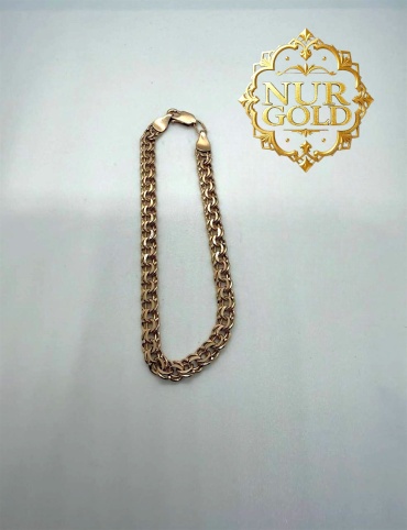 Sabina Gold NUR-BR-1228 длина 20 см, вес 4.42 г золото, плетение бисмарк