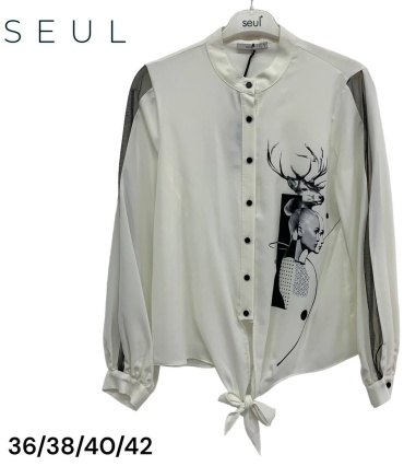 Блузка Seul Trendy черный, белый