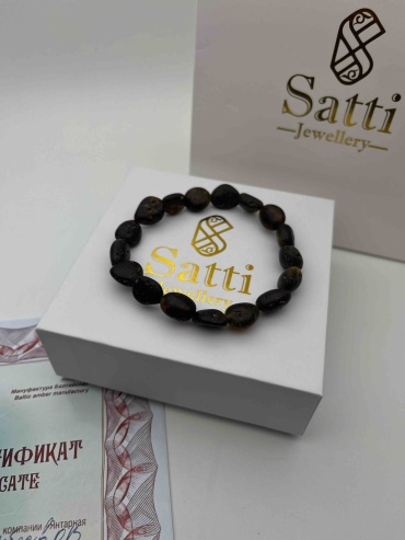 Era Jewellery длина 20 см янтарь, черный янтарь