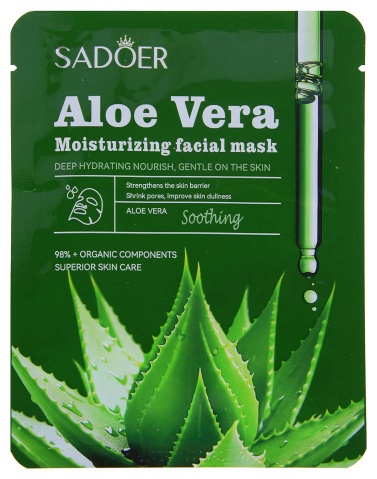 Маска для лица SADOER тканевая Aloe Vera Moisturizing 1 шт, фото 3