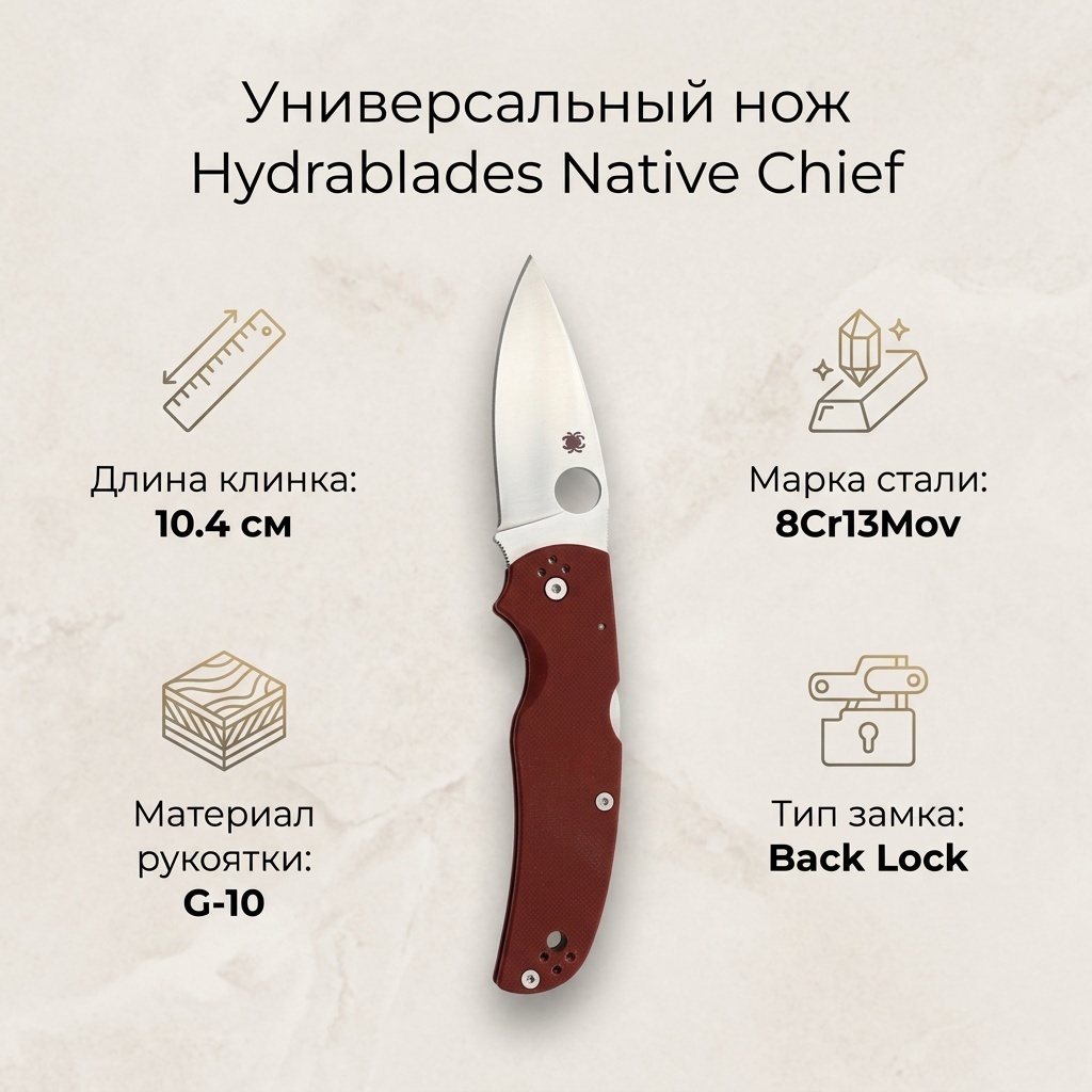 Нож универсальный HYDRABLADES, лезвие: нержавеющая сталь 1 шт