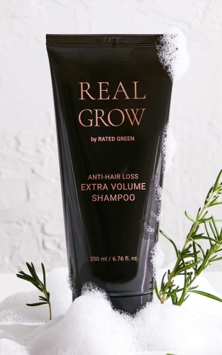 RATED GREEN Шампунь против выпадения волос для объема волос Real Grow Extra Volume Shampoo 200 мл