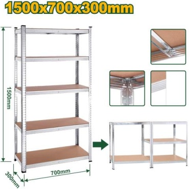 Стеллаж складской 70x30x150 см, полок 5 шт