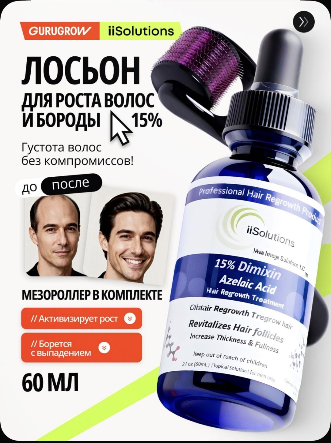 IiSolutions Dimixin 15% Azelaic Acid лосьон 60 мл