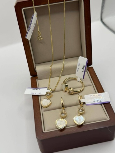 Sandu gold 56985214 вес 11.18 г золото, стекло, фианит, эмаль