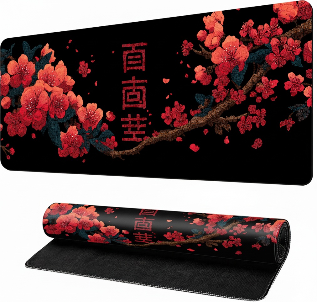Коврик для мыши DART Sakura Black 80x30 800x300x3 мм рисунок