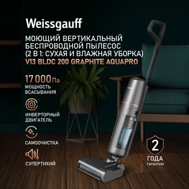 Weissgauff V13 BLDC 200 Graphite AquaPro черный, серый