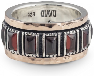DAVID R3802GR размер 20.5 вес 12 г серебро, золото, гранат