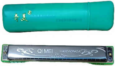 Губная гармошка QI MEI24 серебристый