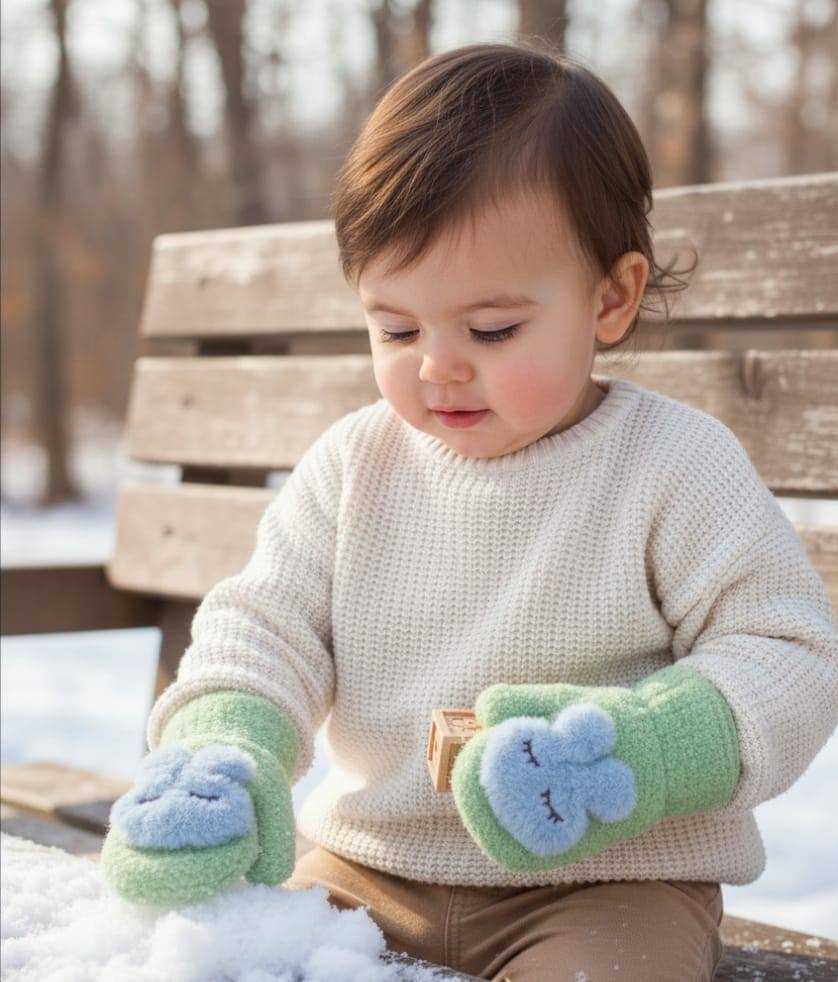 Варежки 30406369_020047934 светло-зеленый 4, 5