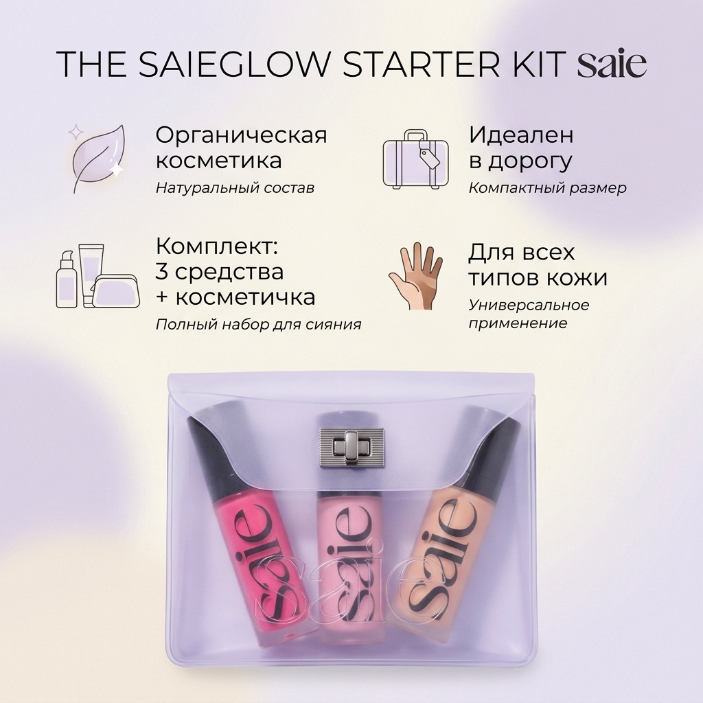 Saie THE SAIEGLOW STARTER KIT blush, gloss and glow набор декоративной косметики для женщин