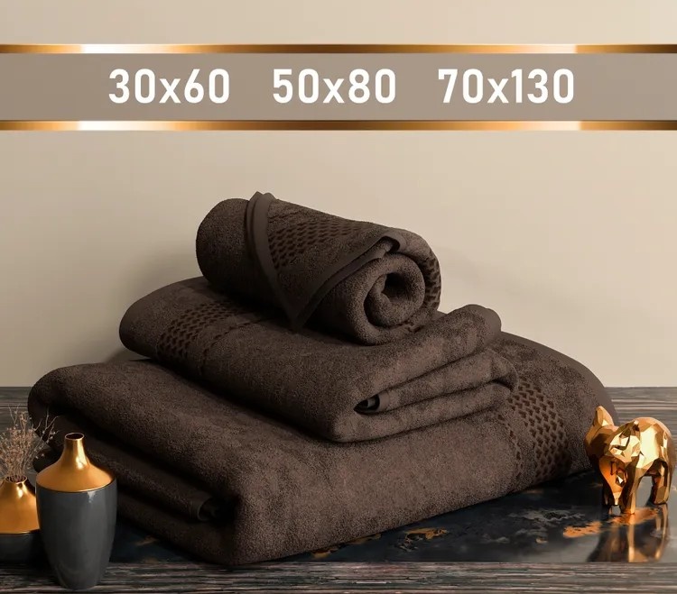 Набор полотенец 80x50 см, махровая ткань, 3 шт,
