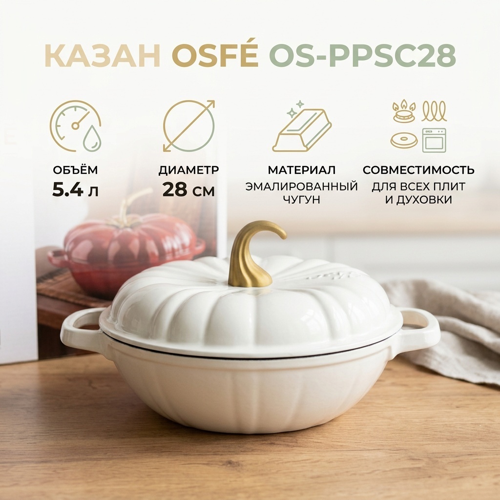 Казан OSFE 5.4 л, чугун