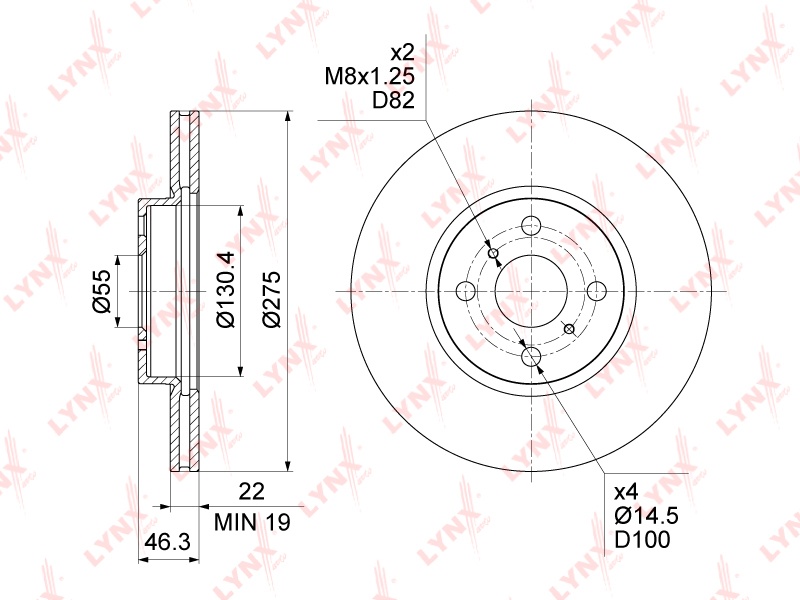 Диски LYNXauto передние BN1178