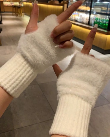 Митенки Accessories размер универсальный белый