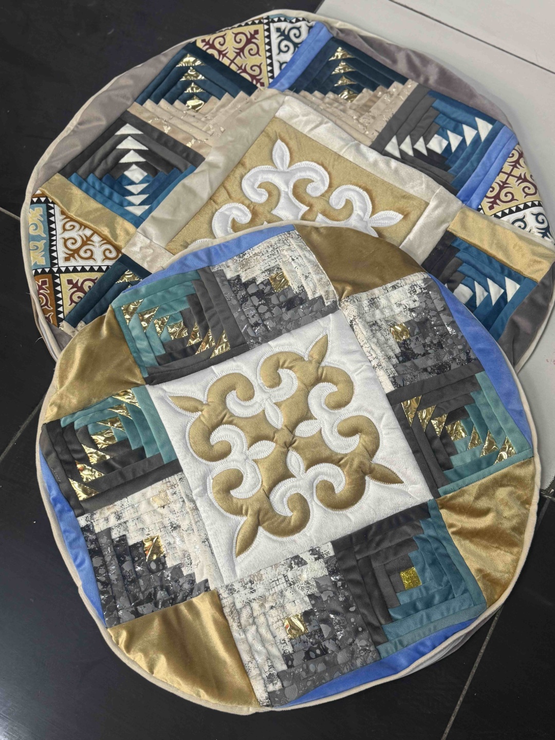 Корпе 80x75 см, синтепон, голубой, фиолетовый