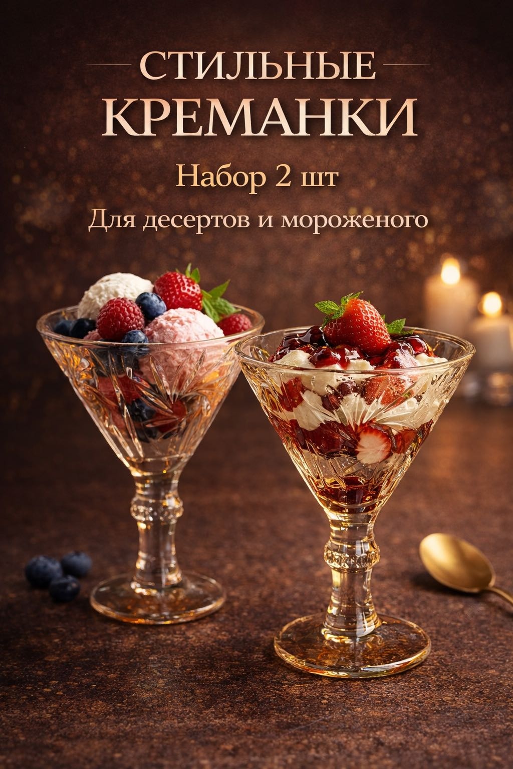 Креманка 2240010_875592462 круглая 2 шт, стекло