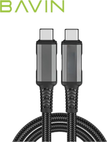 Кабель BAVIN USB TypeC (F), USB TypeC (M), 1.5 м, черный