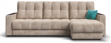 Угловой диван Divan Boss Classic, 263х156 см, обивка велюр, бежевый