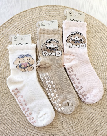 Носки Katamino K20324 белый, бежевый, розовый 25, 27