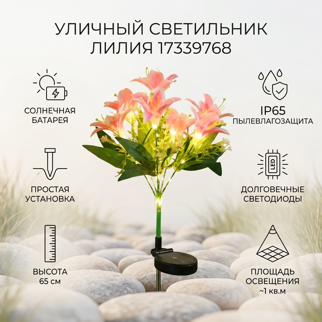 Уличный светильник в грунт / на штыре 65 см