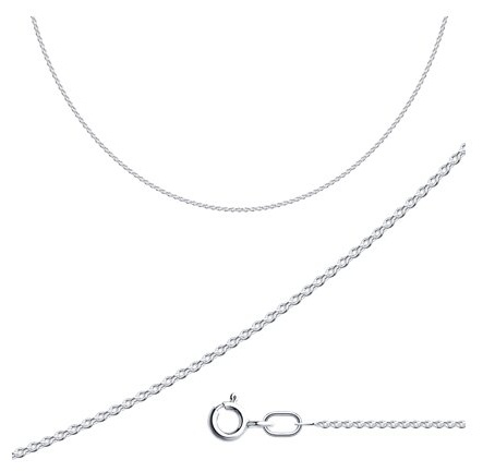 Diamant 96-180-50030-1_60 длина 60 см, вес 1.54 г серебро, плетение якорное