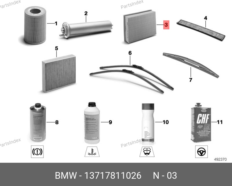 BMW Фильтр Воздушный 13717811026