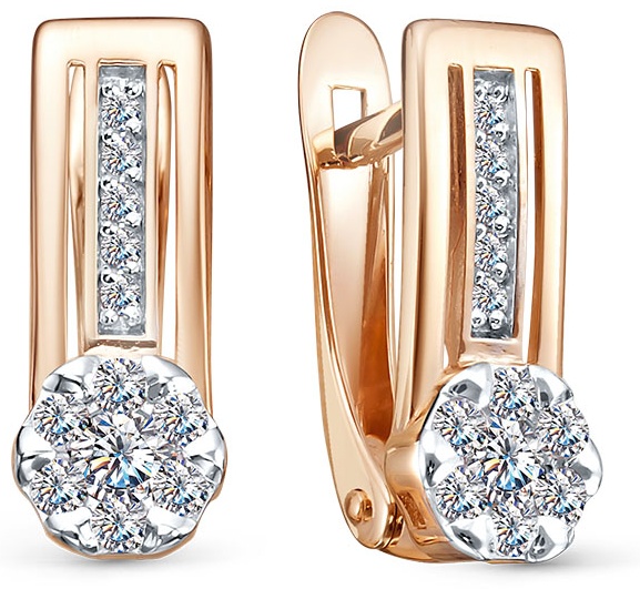 Серьги Lucente 2652407_1_1_1 вес 2.353 г золото, фианит