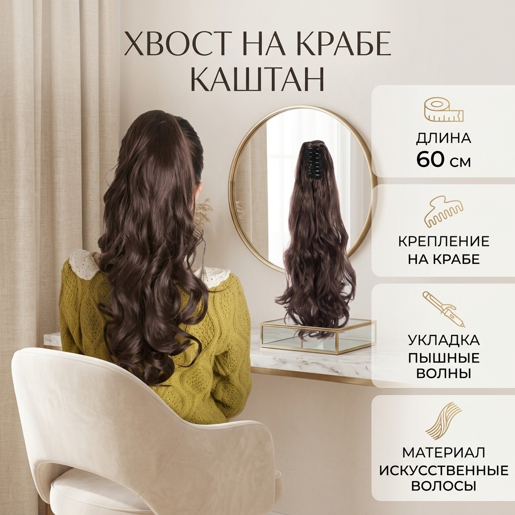 Хвост на крабе каштан женский