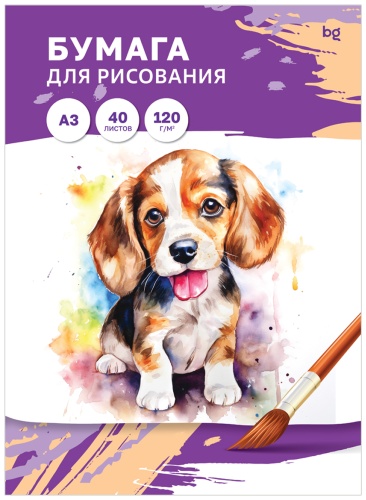 Папка для рисования А3, 40л., BG, 120г/м2