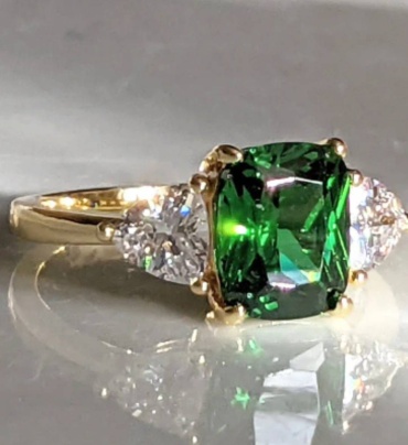 Кольцо Lux Мастерская Магии Кольцо 17 green/diam/gold размер 17 бижутерный сплав, кварцит, золотистый