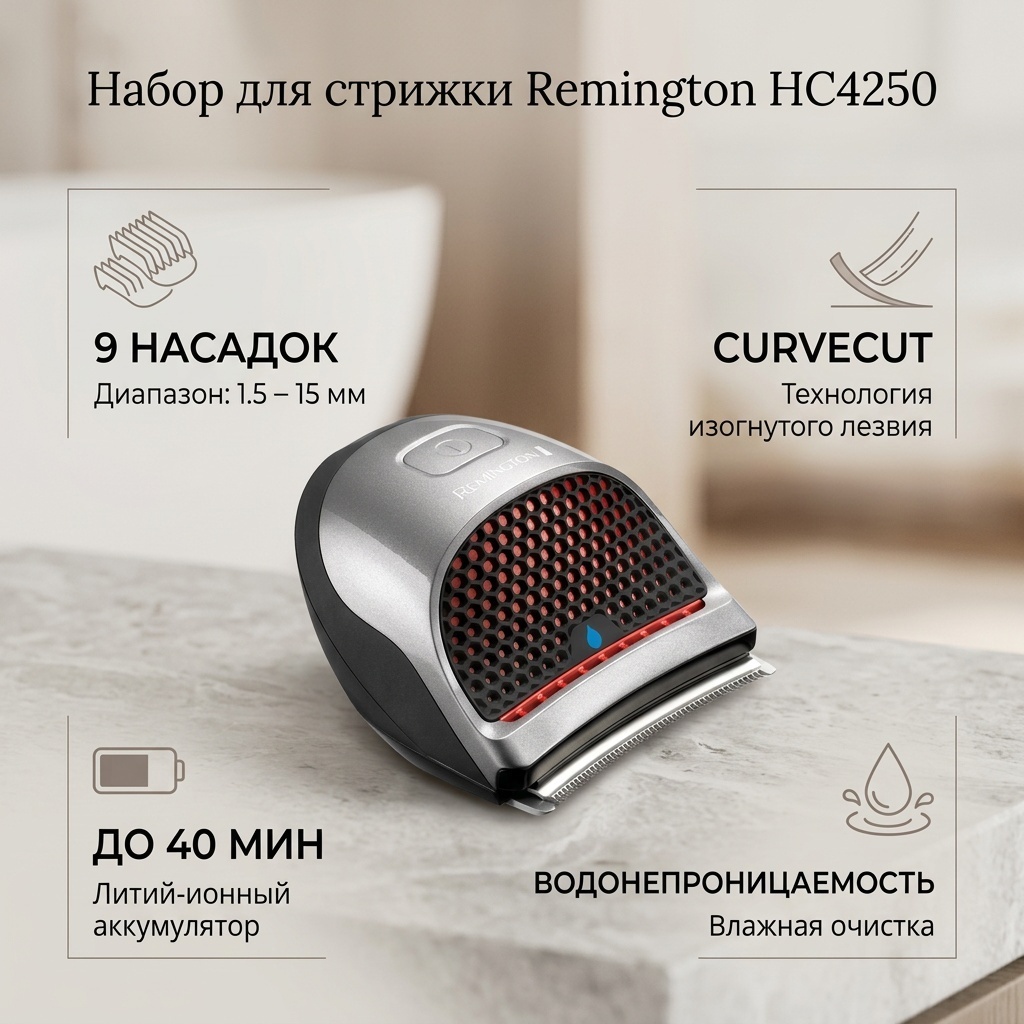 Remington набор для стрижки HC4250 серебряный