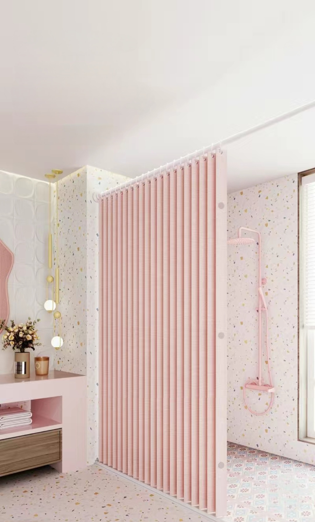 Штора для ванной 16277042_807404057 240x200 розовый, ткань
