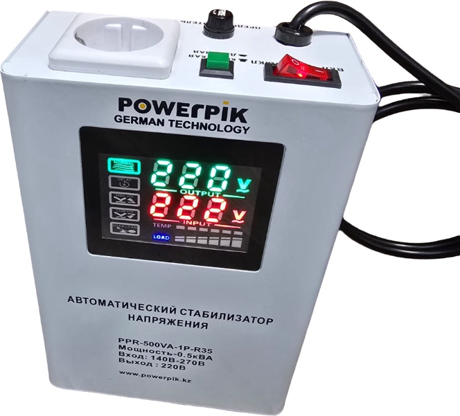 Стабилизатор напряжения PowerPik PPR-500ВА-1P-R35