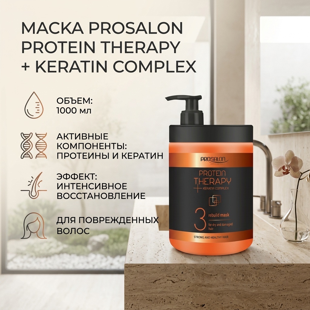 Prosalon Protein Therapy Keratin Complex Rebuild Mask маска 1000 мл