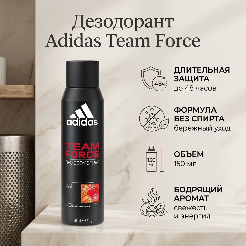 Adidas Team Force дезодорант для мужчин 150 мл