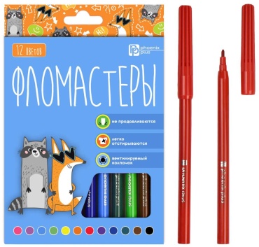 Фломастер Феникс плюс 12 шт