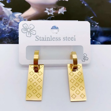 Серьги Stainless Steel бижутерный сплав, медицинское золото, без вставок