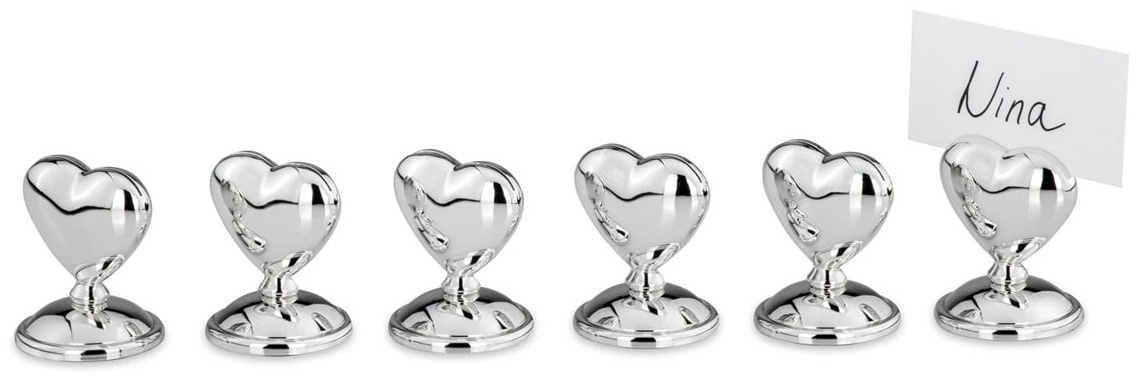 PAPILLON держатель для именных карточек Heart, серебро, металл