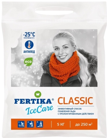 Гранулы FERTIKA Противогололедный реагент IceCare Classic (-25C) 5 кг