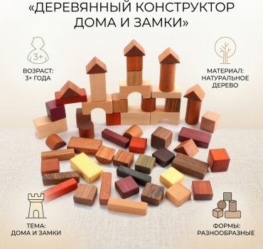 Конструктор LORA GREAT Развивающая игрушка из дерева Монтессори 756278777, деталей 150 шт