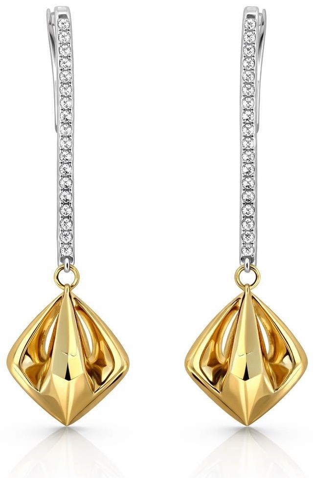 Серьги Italian Gold 43786283 вес 9.3 г золото, фианит