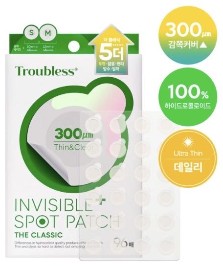Патчи Troubless гидроколлоидные INVISIBLE SPOT PATCH THE CLASSIC противовоспалительные 96 шт