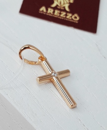 Крестик Arezzo ВРНК062 вес 0.62 г серебро, фианит