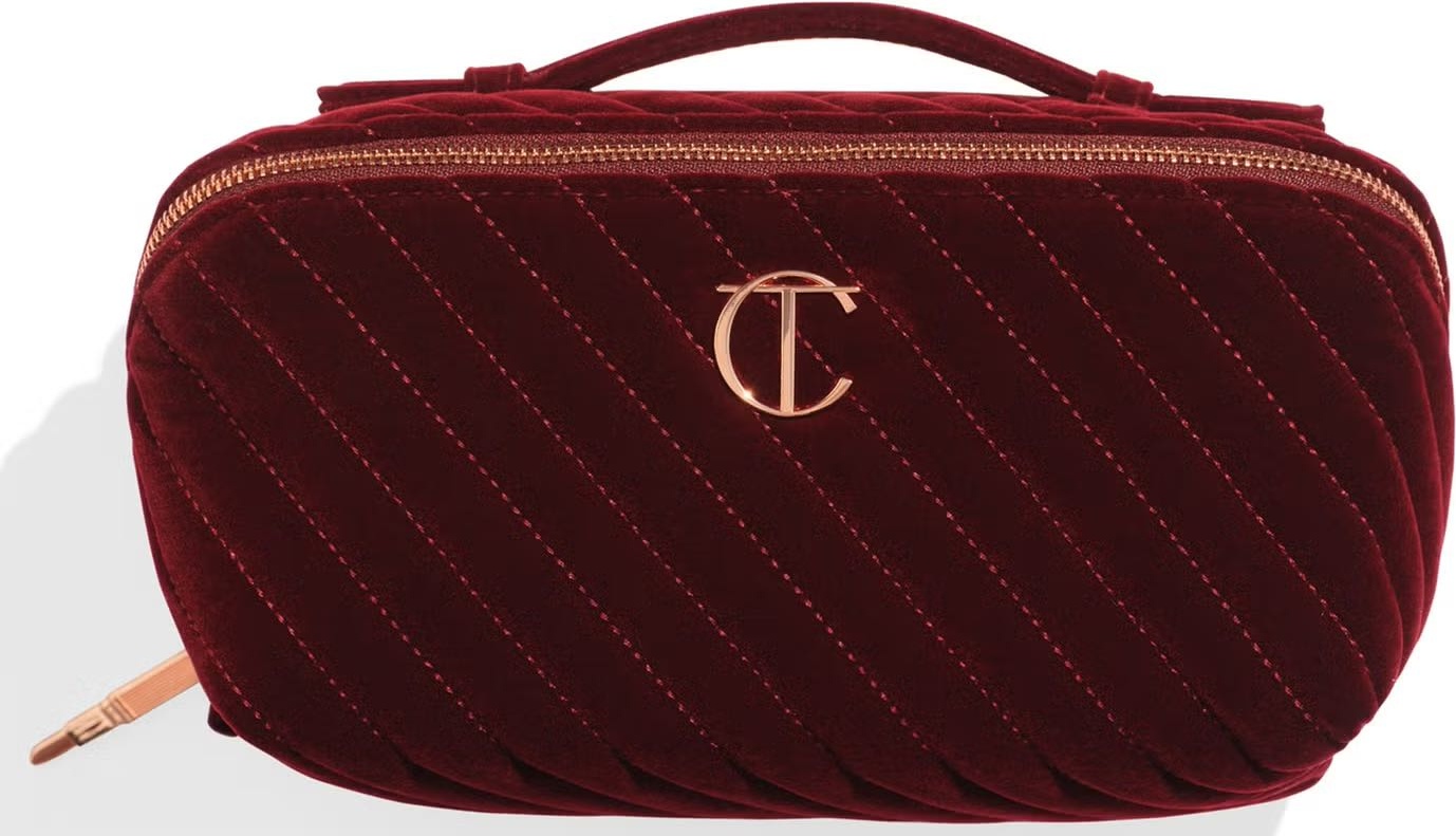 Charlotte Tilbury косметичка бархат бордовый 10X20 см